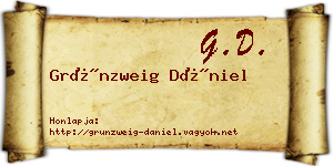 Grünzweig Dániel névjegykártya